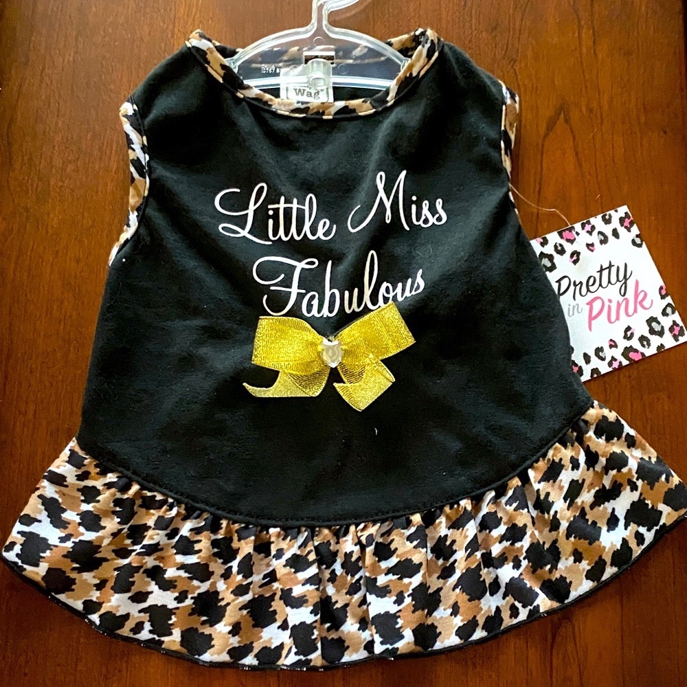 Little Miss Fabulous Dress with Leopard Print